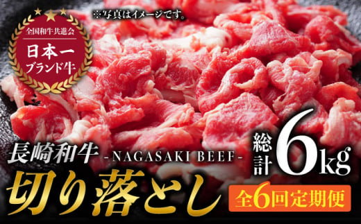 【6回定期便】最高級和牛切り落とし (500g×2) 計6kg 和牛 牛肉 赤身 すき焼き しゃぶしゃぶ 霜降り 切り落とし 切落し 小分け 東彼杵町/有限会社大川ストアー [BAJ049]