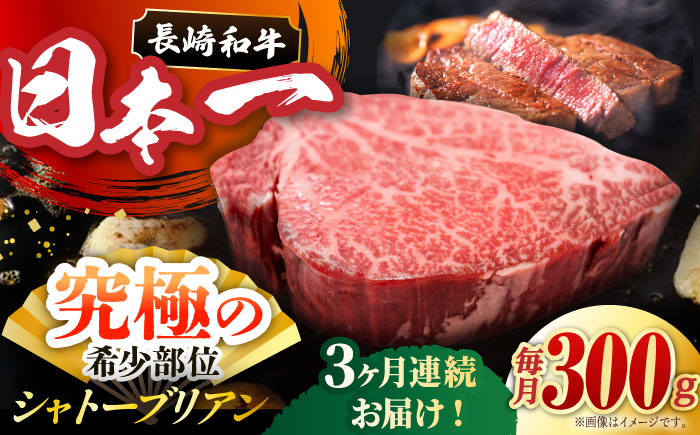 【全3回定期便】長崎和牛 シャトーブリアン 計900g (約150g×2枚/回) / ヒレステーキ ヒレ ひれ フィレ ステーキ すてーき シャトーブリアン シャトー  希少部位 牛肉 長崎和牛/東彼杵町/黒牛 [BBU034] 150000 15万