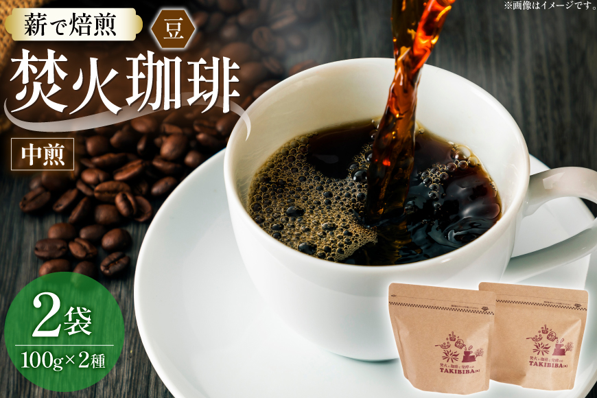 コーヒー 豆 焚火珈琲 中煎 100g 2袋 計200g チャック付き袋使用 TAKIBIBA[R] [長崎県 東彼杵町 hs42bdt230004] コーヒー豆 珈琲 珈琲豆