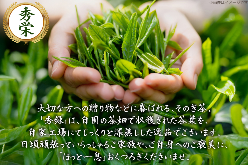 お茶 緑茶 秀栄 90g 1袋 [西坂秀徳製茶 長崎県 東彼杵町 hs42bag510016] 国産 長崎県産 東彼杵 茶葉 ティーパック ミル芽 若芽