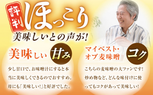 【原材料国産】麦みそ2kg＆合わせみそ900g 手作り 減塩 みそ 味噌 麦みそ 合わせみそ 九州 こうじ 麴 麦麹 調味料 味噌汁 みそ汁 東彼杵町/有限会社大渡商店 [BAA014]