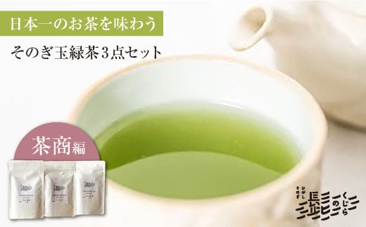 そのぎ茶 玉緑茶 3点セット〜茶商編〜 茶 お茶 緑茶 茶葉 東彼杵町/くじらの髭 [BBQ045]