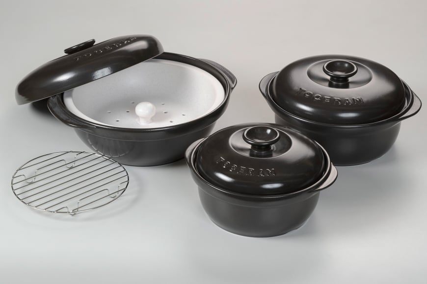 直火対応 トーセラム鍋21cm スチームプレート付き [トーセラム 長崎県 東彼杵町 hs42bag480032] 耐熱陶器 鍋21cm キャンプ アウトドア キッチン用品 日本製