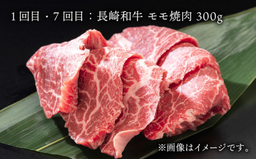 【全12回定期便】長崎和牛 赤身 (モモ焼肉・モモスライス・ランプステーキ・ヒレステーキ・もも切り落とし/約2人前) 総計3.8kg 肉 和牛 牛肉 焼肉 セット 東彼杵町/黒牛 [BBU086]