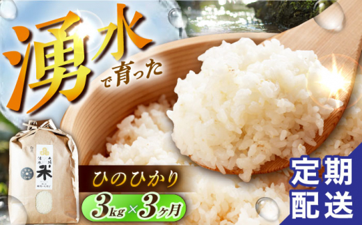 【令和6年度産】【3回定期便】 湧水米＜ひのひかり＞3kg×3回 お米 米 こめ お米 白米 精米 甘い 国産 3kg 定期便 東彼杵町/木場みのりの会 [BAV019]