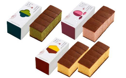 カステラ 定期便 幸せのカステラ 0.3号 155g 3種 セット プレーン2本 いちご1本 抹茶1本 計4本 3回 総計12本 詰め合わせ [長崎カステラセンター心泉堂 長崎県 東彼杵町 hs42bag180014] 和菓子 かすてら 長崎 お菓子 おやつ