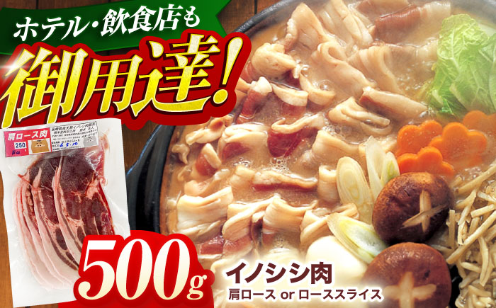 ジビエ 天然イノシシ肉 肩ロース or ロース スライス500g【照本食肉加工所】 [OAJ010] / 肉 猪 猪肉 イノシシ イノシシ肉 いのしし しし肉 しし鍋 ボタン鍋 ジビエ