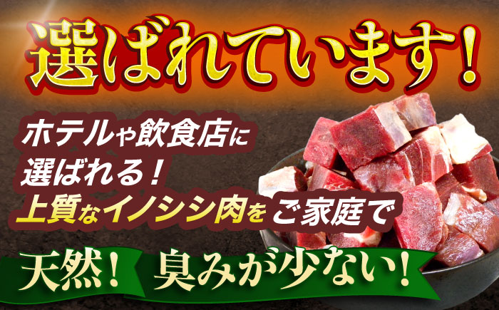 【3回定期便】ジビエ 天然イノシシ肉 角切り肉 800g（カレー・シチュー）【照本食肉加工所】 [OAJ061] / 肉 猪 猪肉 イノシシ イノシシ肉 いのしし しし肉 しし鍋 ボタン鍋 ジビエ