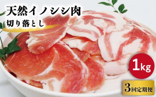 【3回定期便】ジビエ 天然イノシシ肉 切り落とし1kg（ぼたん鍋・煮込料理・野菜炒め用等）【照本食肉加工所】[OAJ019] / 猪 猪肉 いのしし肉 イノシシ イノシシ肉 ジビエ いのしし 長崎県猪 川棚町産猪 ぼたん鍋用いのしし 九州産イノシシ じびえ ジビエ ジビエ肉