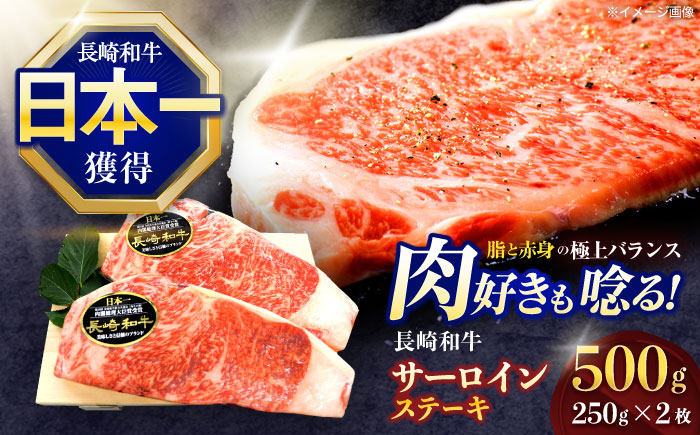 長崎和牛サーロインステーキ 約500g(250g×2枚)【株式会社 黒牛】 [OCE045] / 牛肉 国産牛 肉 すてーき さーろいん