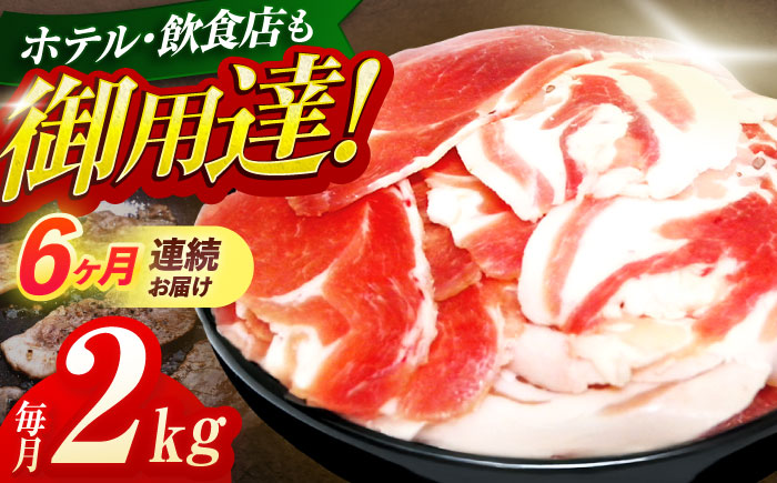 【6回定期便】ジビエ 天然イノシシ肉 切り落とし2kg（ぼたん鍋・煮込料理・野菜炒め用等）【照本食肉加工所】 [OAJ023] / 肉 猪 猪肉 イノシシ イノシシ肉 いのしし しし肉 しし鍋 ボタン鍋 ジビエ