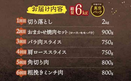 【6回定期便】ジビエ 天然イノシシ肉 バラエティ総量6.0kg【照本食肉加工所】 [OAJ075] / 肉 猪 猪肉 イノシシ イノシシ肉 いのしし しし肉 しし鍋 ボタン鍋 ジビエ