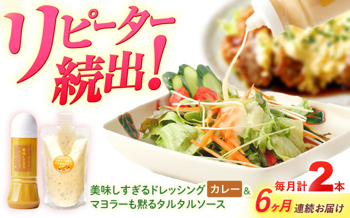 【6回定期便】スムージー専門店が作った ドレッシング1本（カレー）＆タルタルソース 1個【ビタミン・スタンド】 [OAK097]