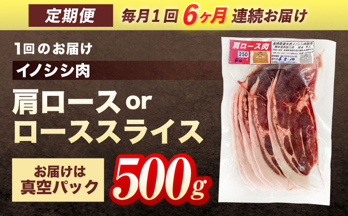 【6回定期便】ジビエ 天然イノシシ肉 肩ロース or ロース スライス500g【照本食肉加工所】 [OAJ043] / 肉 猪 猪肉 イノシシ イノシシ肉 いのしし しし肉 しし鍋 ボタン鍋 ジビエ