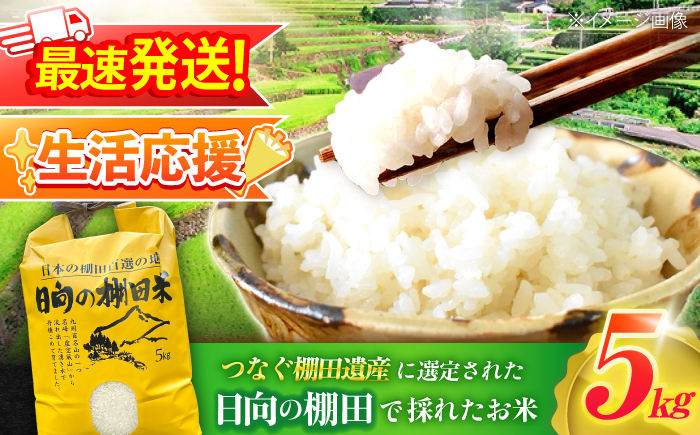 【生活応援キャンペーン中！！】 【R7年度産米】 棚田米『ひなた米』 5kg (5kg×1袋) 【木場中山間管理組合】 [OCM998]