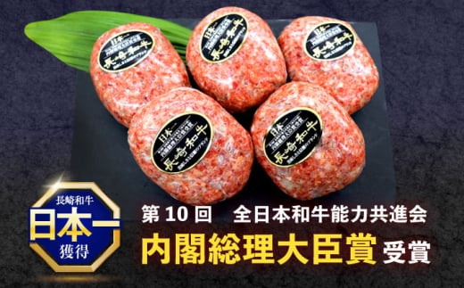 長崎和牛ハンバーグ 5個【株式会社 黒牛】 [OCE063] / 牛肉 国産牛 肉 はんばーぐ 少量 ストック 家庭用 家族 弁当