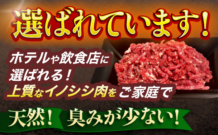 ジビエ 天然イノシシ肉 粗挽きミンチ肉 600g / 猪 猪肉 いのしし肉 イノシシ イノシシ肉 いのしし 長崎県猪 川棚町産猪 ぼたん鍋用いのしし 九州産イノシシ【照本食肉加工所】 [OAJ016]