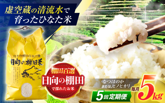 【5回定期便】虚空蔵の清流水で育った棚田米『ひなた米』 5kg 【木場中山間管理組合】 [OCM045]