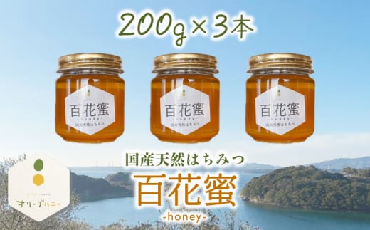 百花蜜 国産天然はちみつ 200g × 3本〈嬉しい贈答箱入り！〉【オリーブハニー】[OCG004] / はちみつ 蜂蜜 ハチミツ 百花蜜 国産はちみつ 百花蜜 長崎県産蜂蜜 川棚町ハチミツ