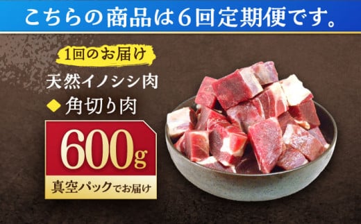 【6回定期便】ジビエ 天然イノシシ肉 角切り肉 600g（カレー・シチュー）【照本食肉加工所】[OAJ045] / 猪 猪肉 いのしし肉 イノシシ イノシシ肉 ジビエ いのしし 長崎県猪 川棚町産猪 ぼたん鍋用いのしし 九州産イノシシ じびえ ジビエ ジビエ肉