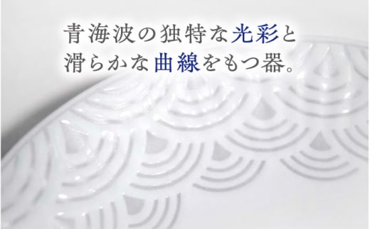 【波佐見焼】青海波グレー プレート Lサイズ ２個セット【聖栄陶器】[OAR046] / ぼうる 深皿 取り皿 ボウルセット かわいい 食器 波佐見焼 陶器 はさみやき 食器セット おしゃれ 人気 サラダ皿スープ皿 シチュー カレー皿 プレートセット ワンプレート