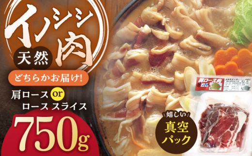 ジビエ 天然イノシシ肉 肩ロース or ロース スライス750g / 猪 猪肉 いのしし肉 イノシシ イノシシ肉 ジビエ いのしし 長崎県猪 川棚町産猪 ぼたん鍋用いのしし 九州産イノシシ じびえ ジビエ ジビエ肉【照本食肉加工所】[OAJ011]