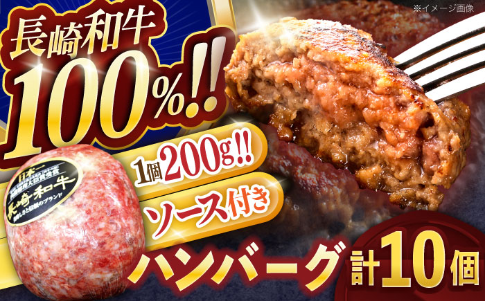 長崎和牛ハンバーグ 10個【株式会社 黒牛】 [OCE067] / 牛肉 国産牛 肉 はんばーぐ 少量 ストック 家庭用 家族 弁当