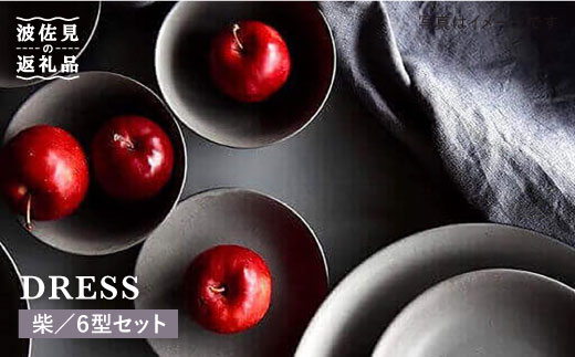 【波佐見焼】柴（ふし）色の波佐見焼 6型セット 小皿 茶碗 小鉢 大皿  食器 皿 【DRESS】 [SD05] シック グレー 食器セット 紫 アッシュ 皿