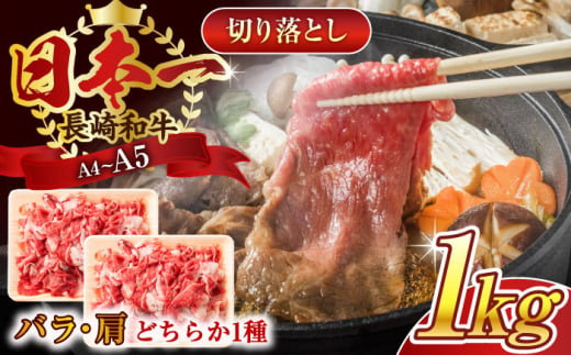 【A4〜A5】長崎和牛切り落とし　1kg(500g×2p）【株式会社 MEAT PLUS】 [QBS006] 牛肉 切り落とし きりおとし 牛肉 切り落とし しゃぶしゃぶ すき焼き 長崎和牛 牛肉 きりおとし