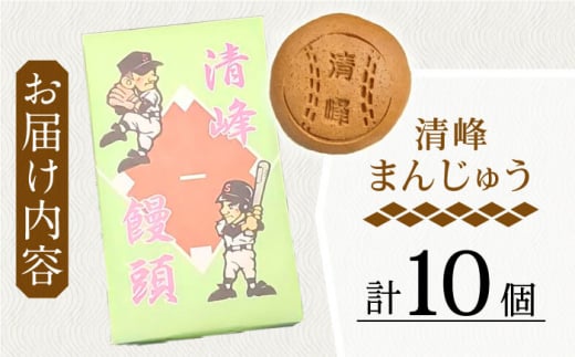 【当店自慢】こだわりの清峰まんじゅう 10個入り【栗まんじゅう本舗　小田製菓】 [QAR016]