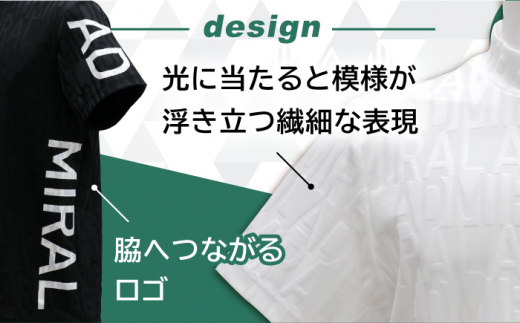 【数量限定】【2024年モデル】【Mサイズ・ホワイト】アドミラル ゴルフウエアー 半袖 モックネック ジャガードシャツ [QBO001]