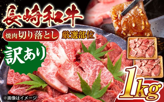 【訳あり】【A4〜A5】長崎和牛焼肉切り落とし(肩ロース・バラ）　1kg（500g×2p）【株式会社 MEAT PLUS】 [QBS004] 肉 牛肉 こま切れ A4〜A5ランク 訳アリ ワケあり しゃぶしゃぶ すき焼き 長崎和牛