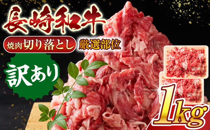 【訳あり】【A4〜A5】長崎和牛焼肉切り落とし(肩ロース・バラ）　1kg（500g×2p）【株式会社 MEAT PLUS】 [QBS004] 肉 牛肉 こま切れ A4〜A5ランク 訳アリ ワケあり しゃぶしゃぶ すき焼き 長崎和牛