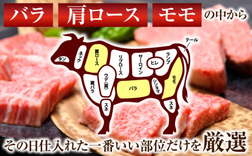 【全6回定期便】【A4〜A5】長崎和牛焼肉用　1kg（500g×2p）【株式会社 MEAT PLUS】 [QBS037]