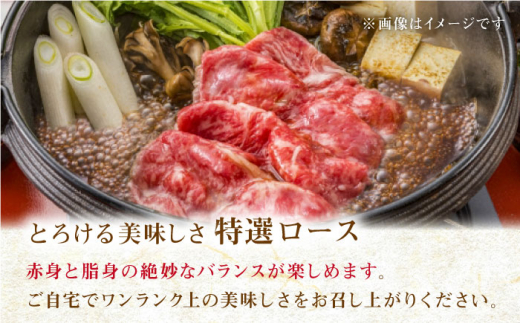 【全12回定期便】長崎和牛出島ばらいろ すき焼き用特選ロース肉特盛700g【合同会社肉のマルシン】 [QBN024]