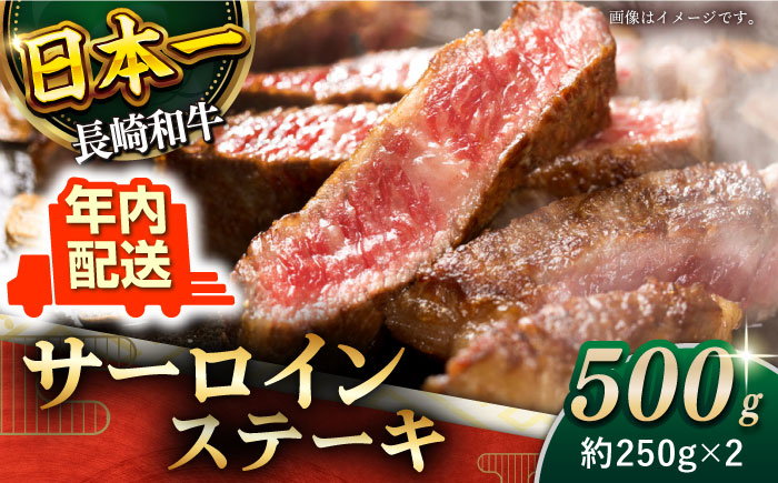 【年内配送】【極厚！】長崎和牛 サーロイン ステーキ 計500g （約250g×2枚）【黒牛】 [QBD011] 和牛 ステーキ サーロイン 焼肉 サーロイン ステーキ さーろいん 牛肉 和牛 国産牛