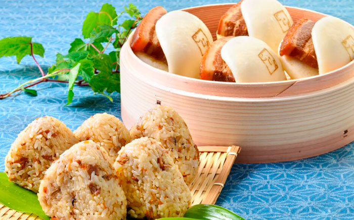 長崎名物 皮付三枚肉の角煮まん5個・角煮めしおにぎり7個詰合せ [QAX023]