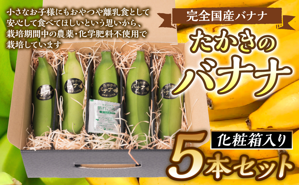 たかきのバナナ 化粧箱 入り 5本 セット