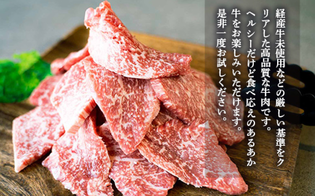 【熊本県産】GI認証取得 くまもとあか牛 焼き肉用切り落とし 合計600g
