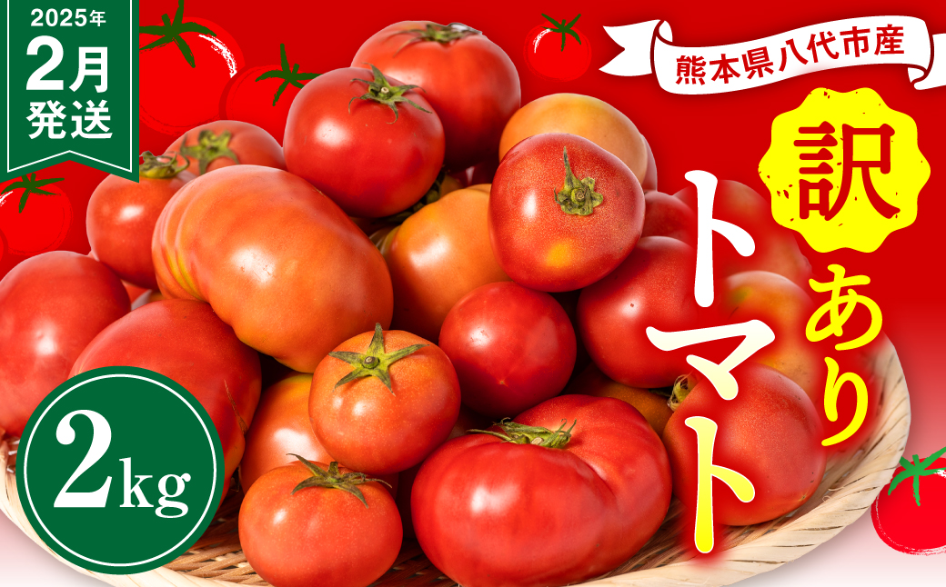 【訳あり】 八代市産 規格外トマト 2kg 熊本県 トマト 野菜【2025年2月発送】