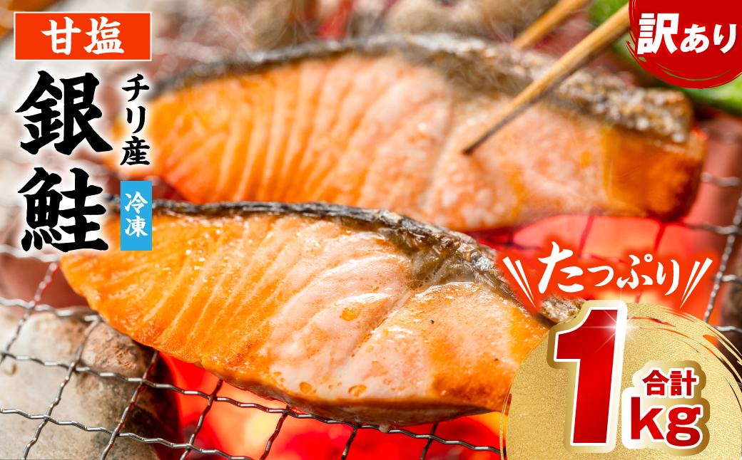 【訳あり】 銀鮭 切り身 たっぷり合計 1kg （鮭 塩鮭 サケ サーモン 甘塩 切身 切り身 大容量 人気の鮭 カマ 希少 魚 鮮魚 冷凍）