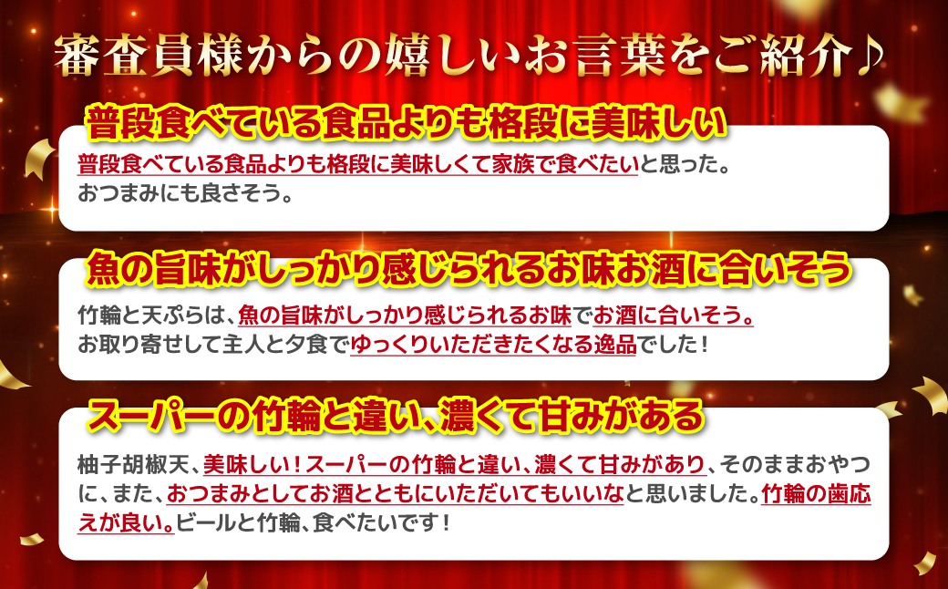 【着日指定必須】日奈久竹輪 天ぷらセット（竹）ちくわ ちぎり天 ピリ辛天 柚子こしょう天