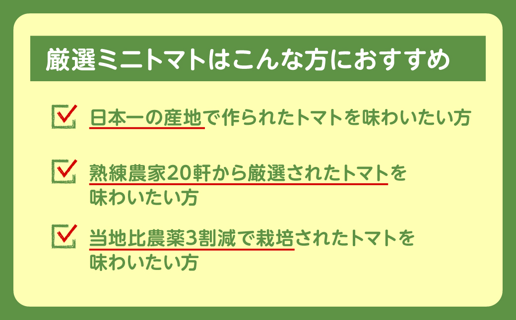 厳選ミニトマト 1.8kg