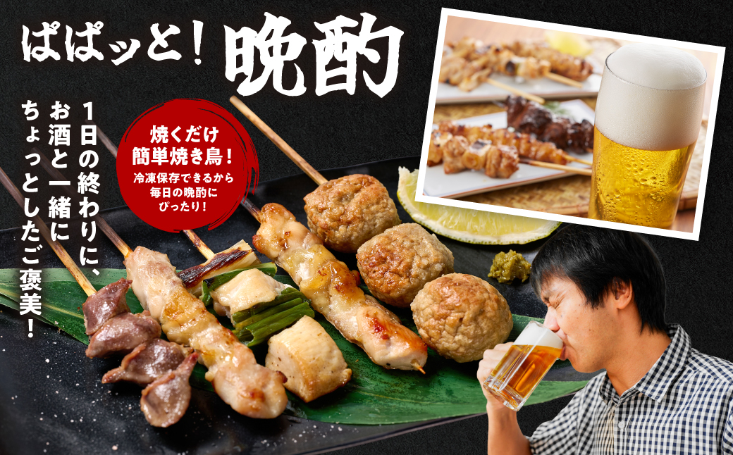 やきとり5種 30本セット お試しサイズ！ 国産 鶏肉 串 九州産 冷凍 小分け ねぎま とろ もも 砂肝 つくね