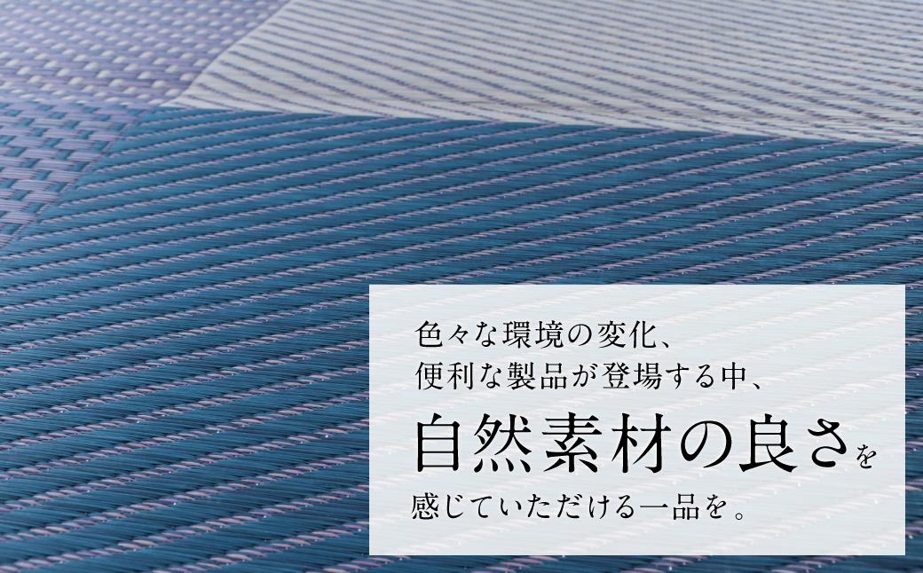 熊本県八代市産のい草を使って織り上げたラグ『DXモーニング』(サイズ：191cm×191cm)(カラー：ネイビー) 国産 イグサ 茣蓙 ござ ラグ カーペット 絨毯 マット 織物 敷き物 インテリア