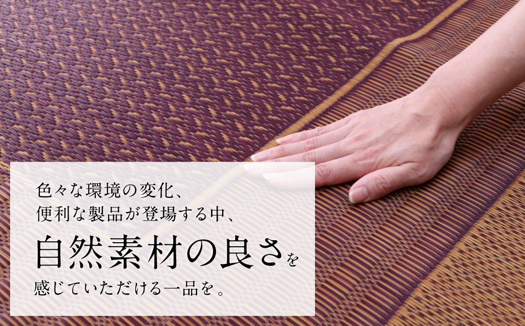 熊本県八代市産のい草を使って織り上げたラグ『DXランクス』(サイズ：95cm×150cm)(カラー：ワイン) 国産 イグサ 茣蓙 ござ ラグ カーペット 絨毯 マット 織物 敷き物 インテリア