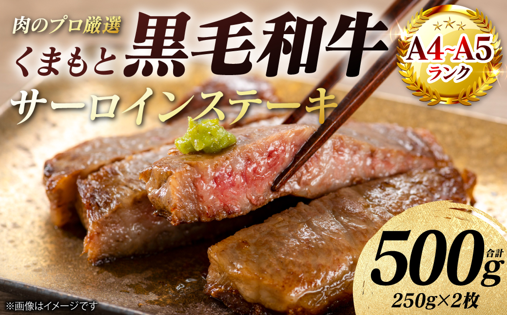 【A4～A5ランク】 くまもと黒毛和牛 サーロイン ステーキ 500g （250g×2枚） 和牛ステーキ 牛肉 お肉 サーロイン 黒毛和牛 冷凍 小分け 焼肉 BBQ おかず ギフト 熊本県 八代市