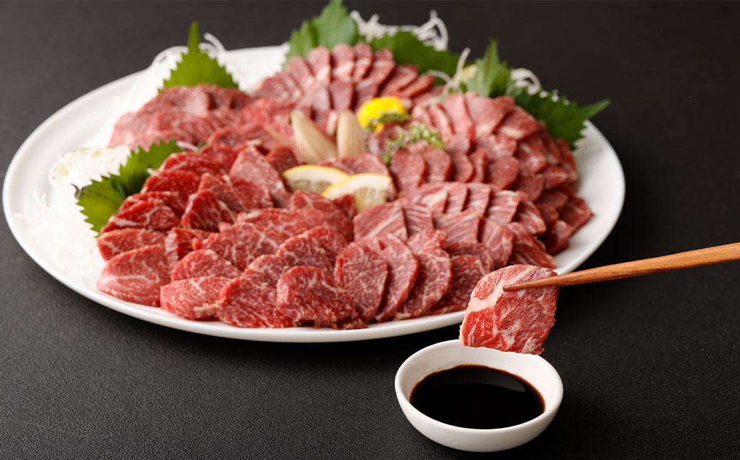 熊本 馬刺し 上霜降り トロ 800g (50g×16個) 馬肉 たれ 生姜