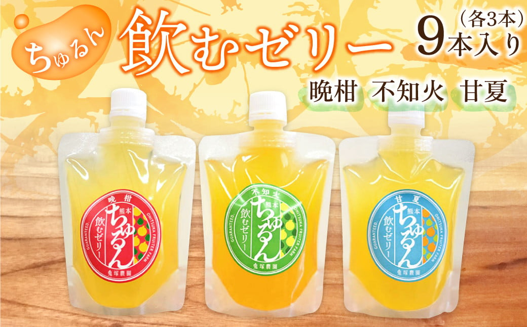 飲む ゼリー （晩柑・不知火・甘夏） 9本入り 3種 柑橘 果物 デザート スイーツ