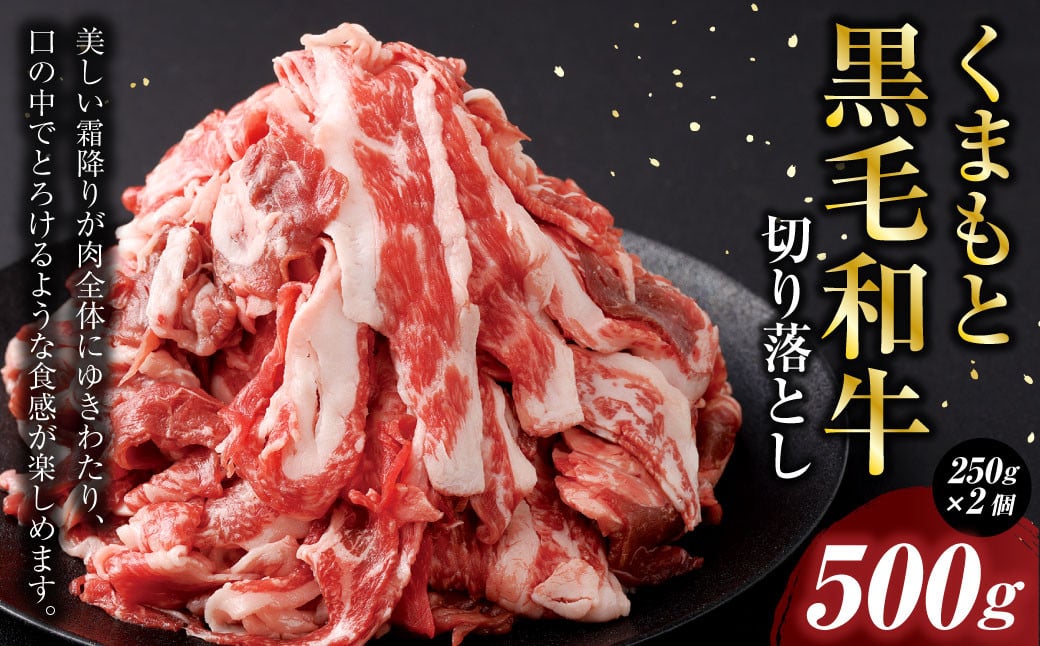 くまもと黒毛和牛 切り落とし 約500g 250g×2 牛 肉 お肉 牛肉 ブランド 国産 和牛 黒毛和牛 切落とし 中バラ ネック かたこぶ 熊本県